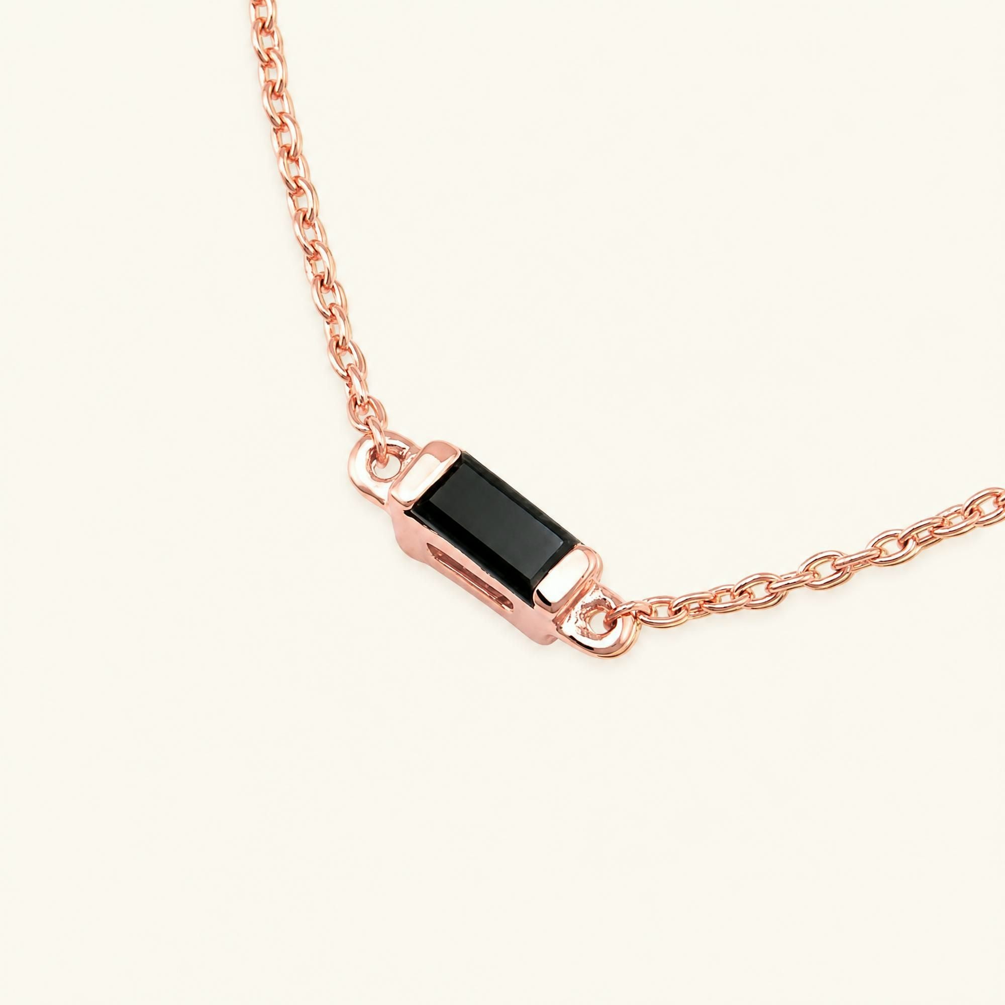 Pulsera Shanti diamante negro oro rosa