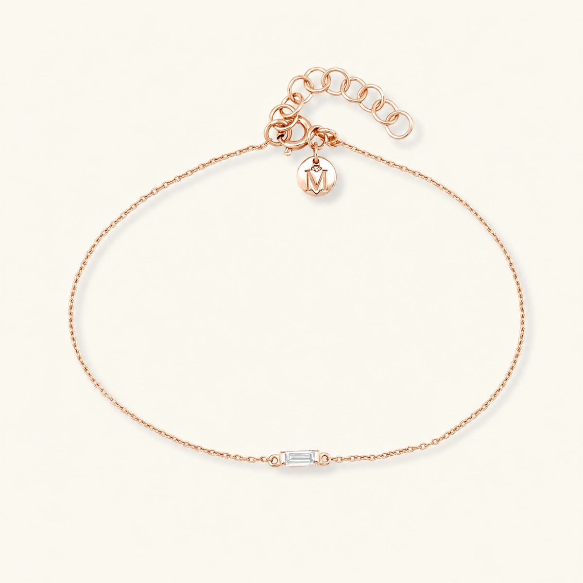 Pulsera Shanti oro rosa 18 quilates diamante talla baguette