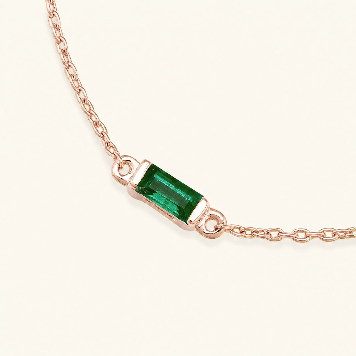 Pulsera Shanti esmeralda oro rosa