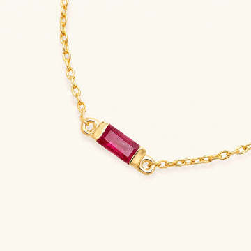 bracelet solitaire baguette rubis Shanti
