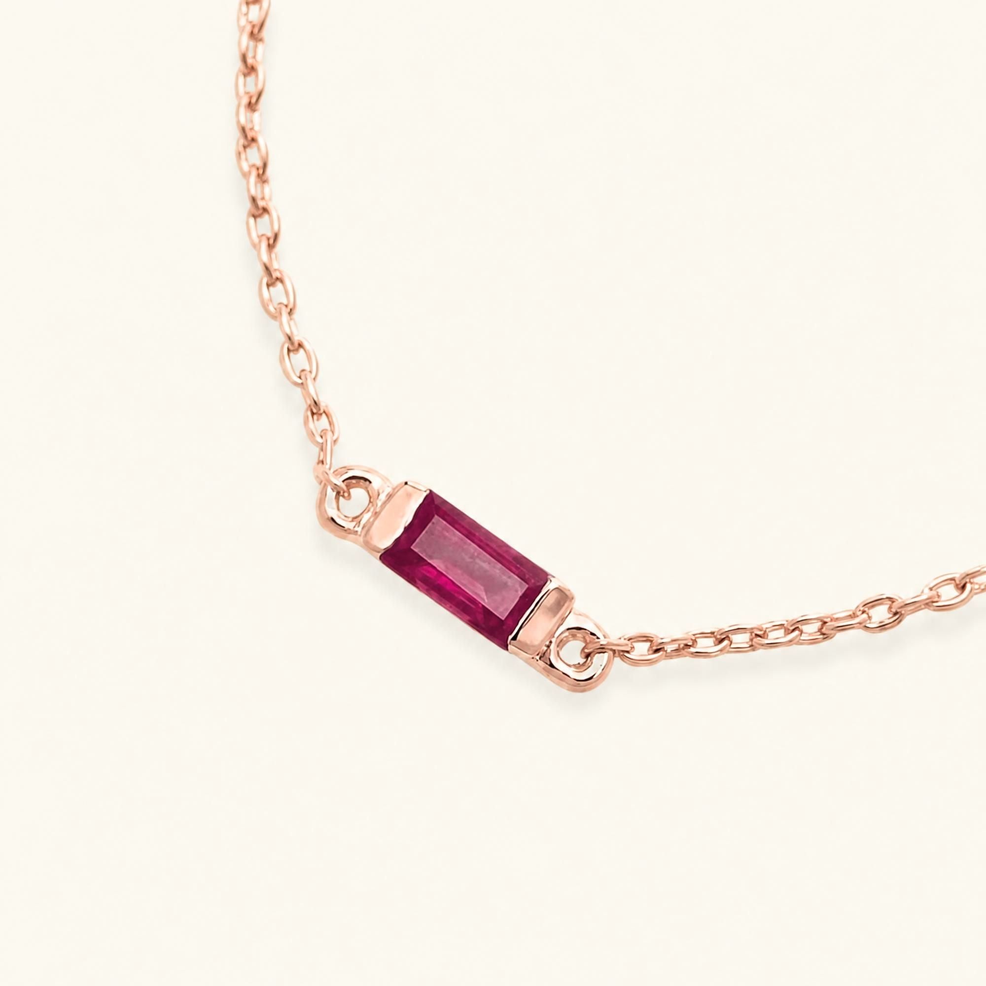 Pulsera Shanti rubí oro rosa