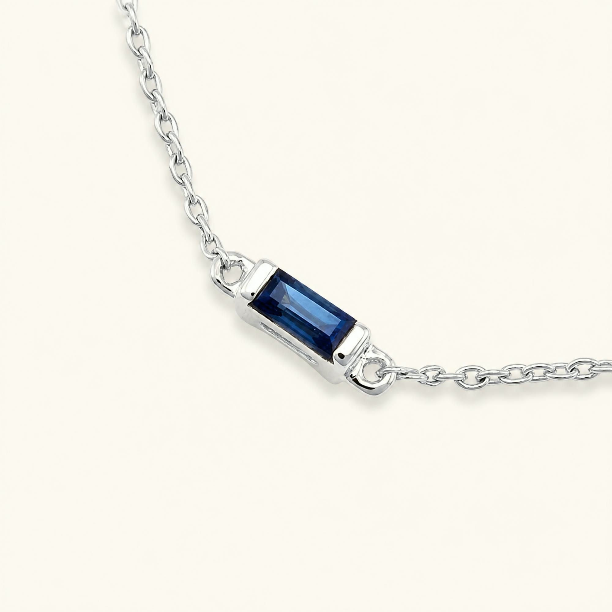Pulsera Shanti zafiro oro blanco