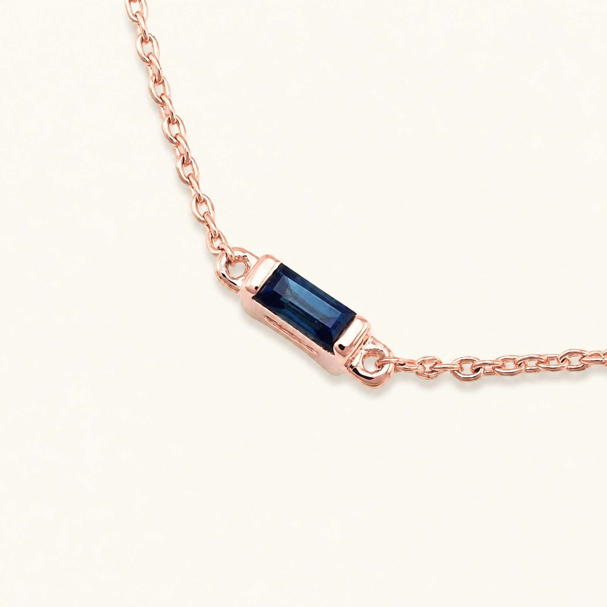 Pulsera Shanti zafiro oro rosa