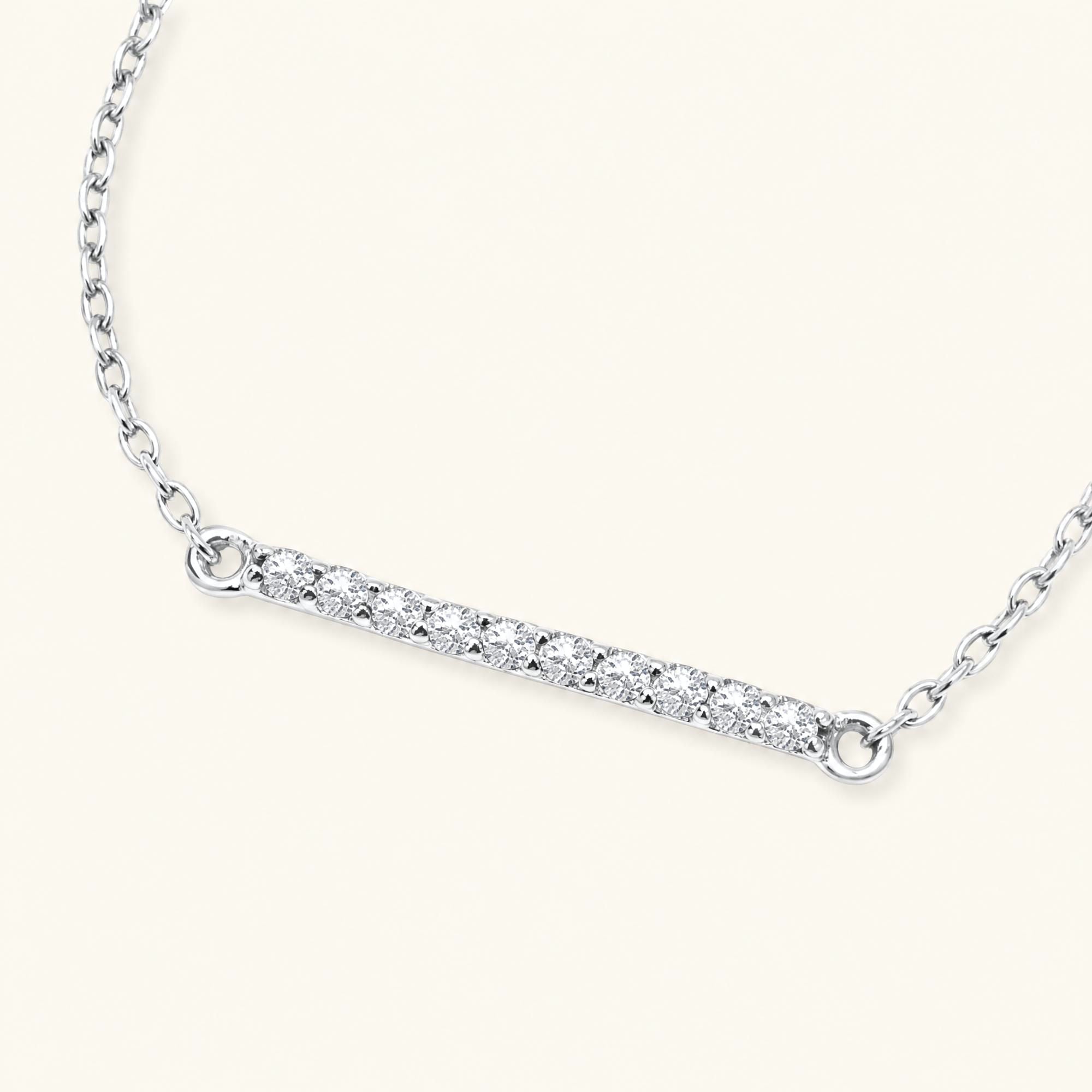 Pulsera barra larga diamante en oro blanco