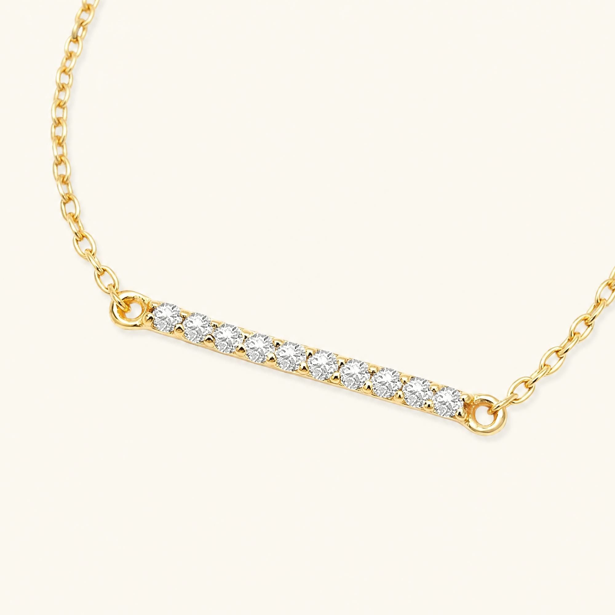 Pulsera barra larga diamante en oro amarillo