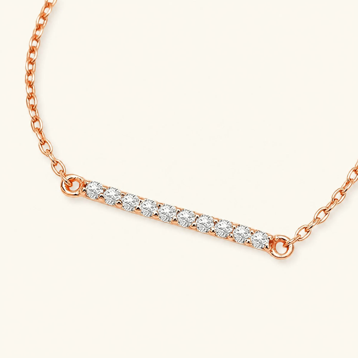 Pulsera barra larga diamante en oro rosa