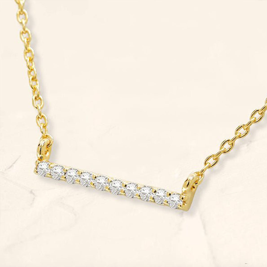 collier longue barre diamant Ujala en or jaune