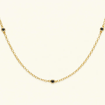 Collier Asonya Diamant Noir en or vermeil