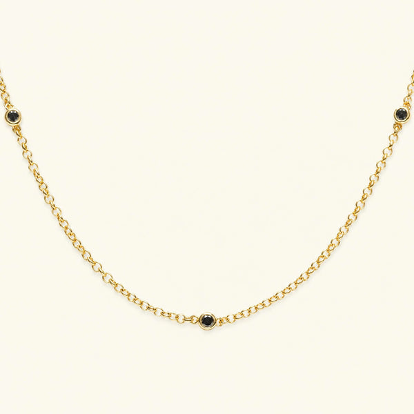 Collier Asonya Diamant Noir en or vermeil