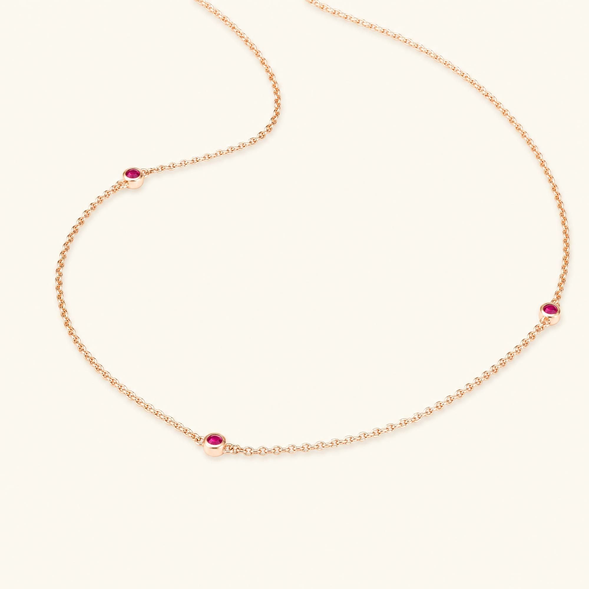 Collar Asonya rubí oro rosa mujer