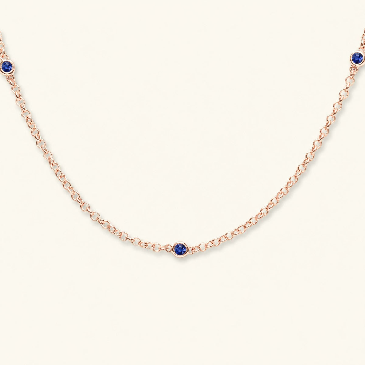 Collar Asonya zafiro para mujer oro rosa