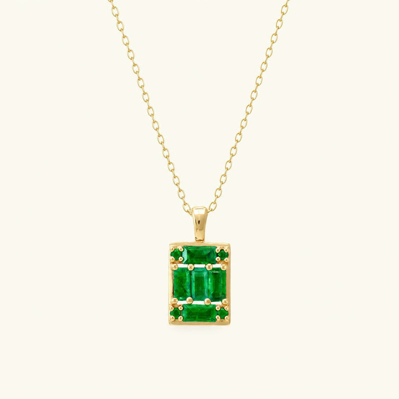 Collar Atma geométrico esmeralda