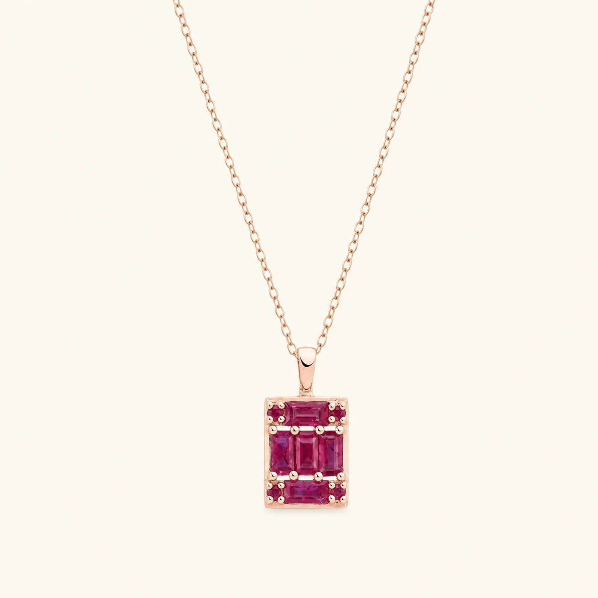 Collar Atma rubí oro rosa mujer
