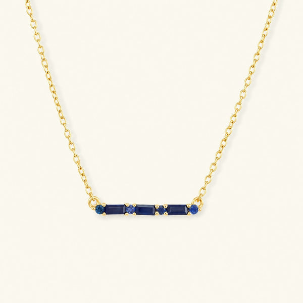 Collar Bhagya zafiro horizontal geométrico baguette