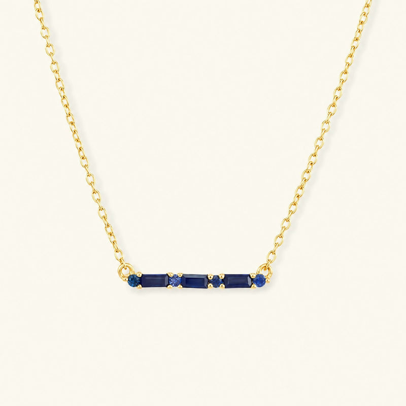 Collar Bhagya zafiro horizontal geométrico baguette