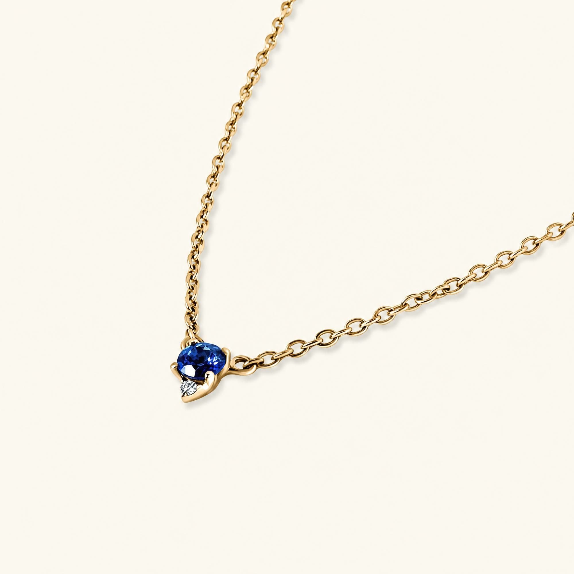 Collier saphir diamant en or vermeil