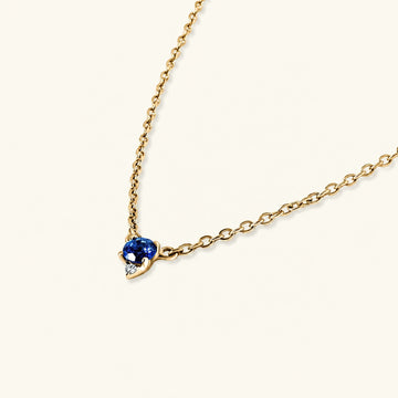 Collar zafiro diamante en oro vermeil