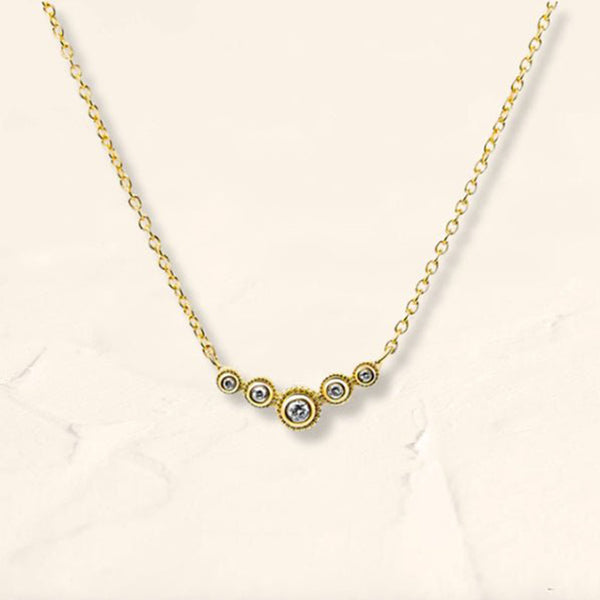 Collar rivière de diamantes finos en oro amarillo