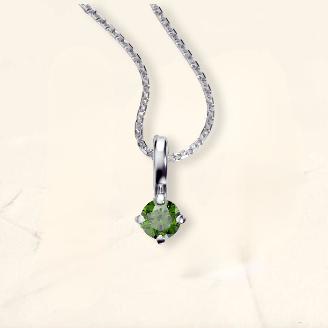 collier diamant vert en or blanc 18cts