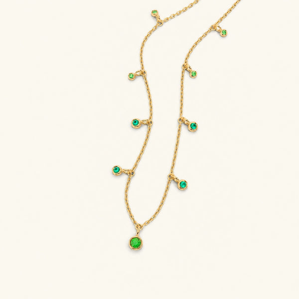 Collar Megha de oro amarillo con esmeralda