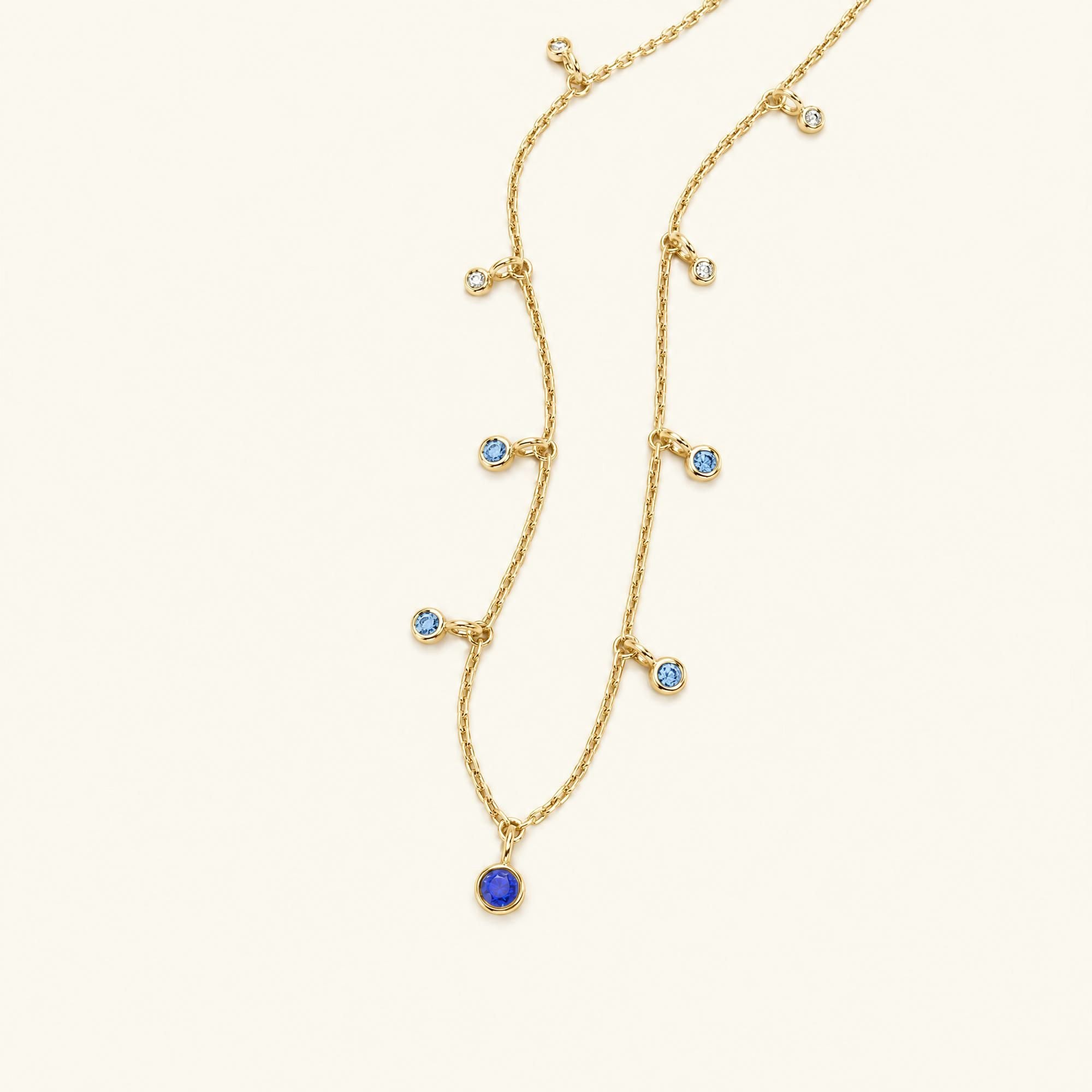 collier megha or jaune saphir