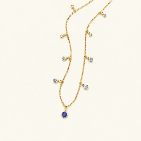 Collar Megha de oro amarillo con zafiro