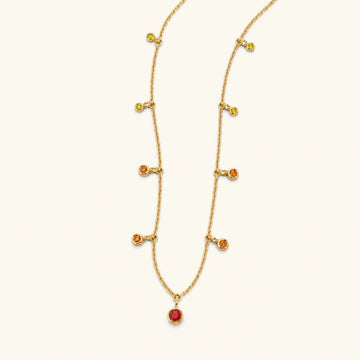 Collar Megha de oro amarillo con zafiro naranja