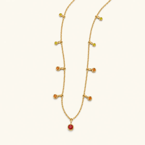 Collar Megha de oro amarillo con zafiro naranja