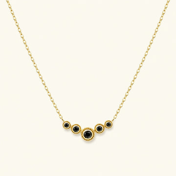 Collar de riviera de diamante negro fino en vermeil