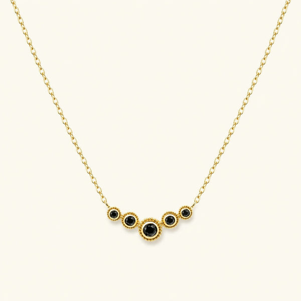 Collar de riviera de diamante negro fino en vermeil