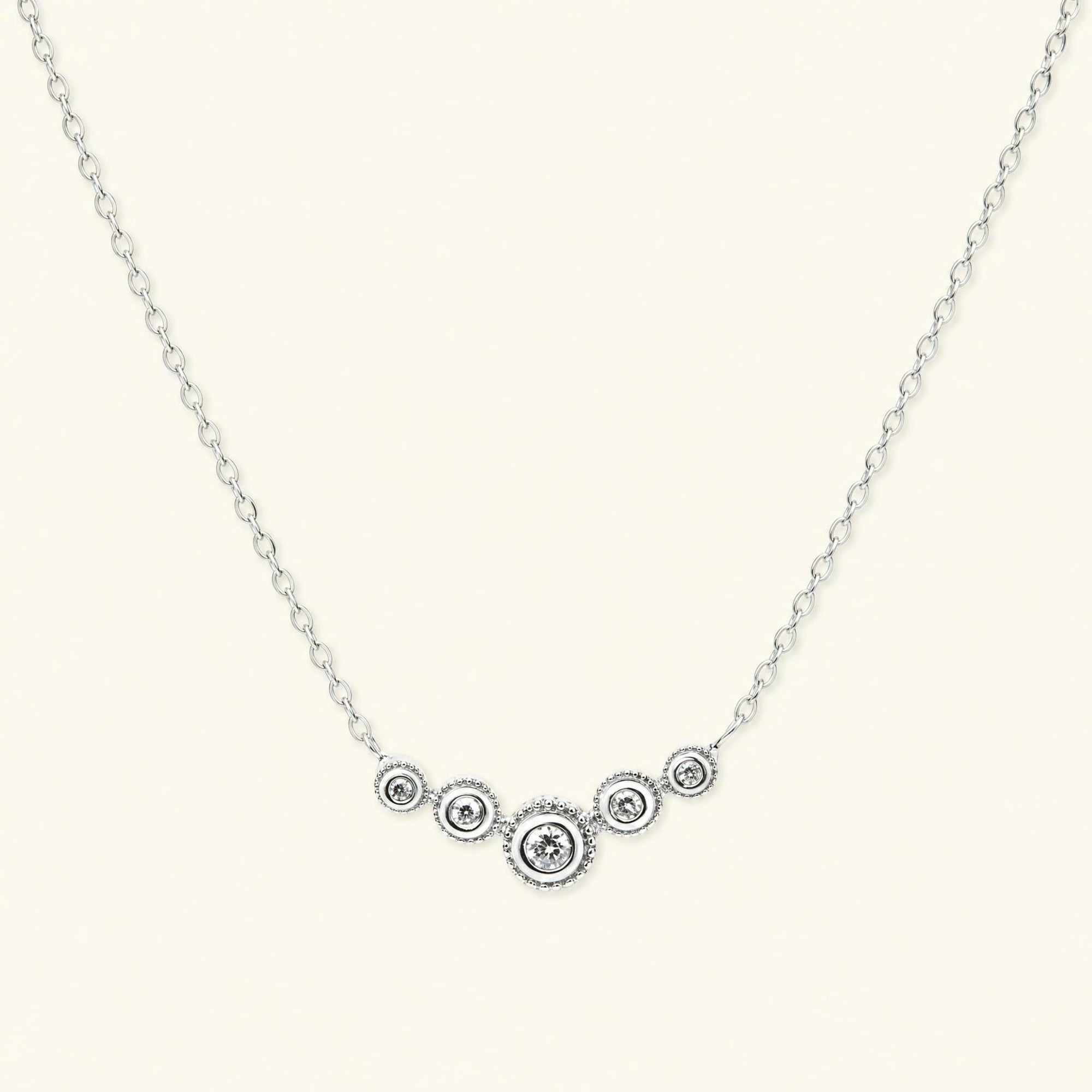 Collar ríos de diamantes en oro blanco
