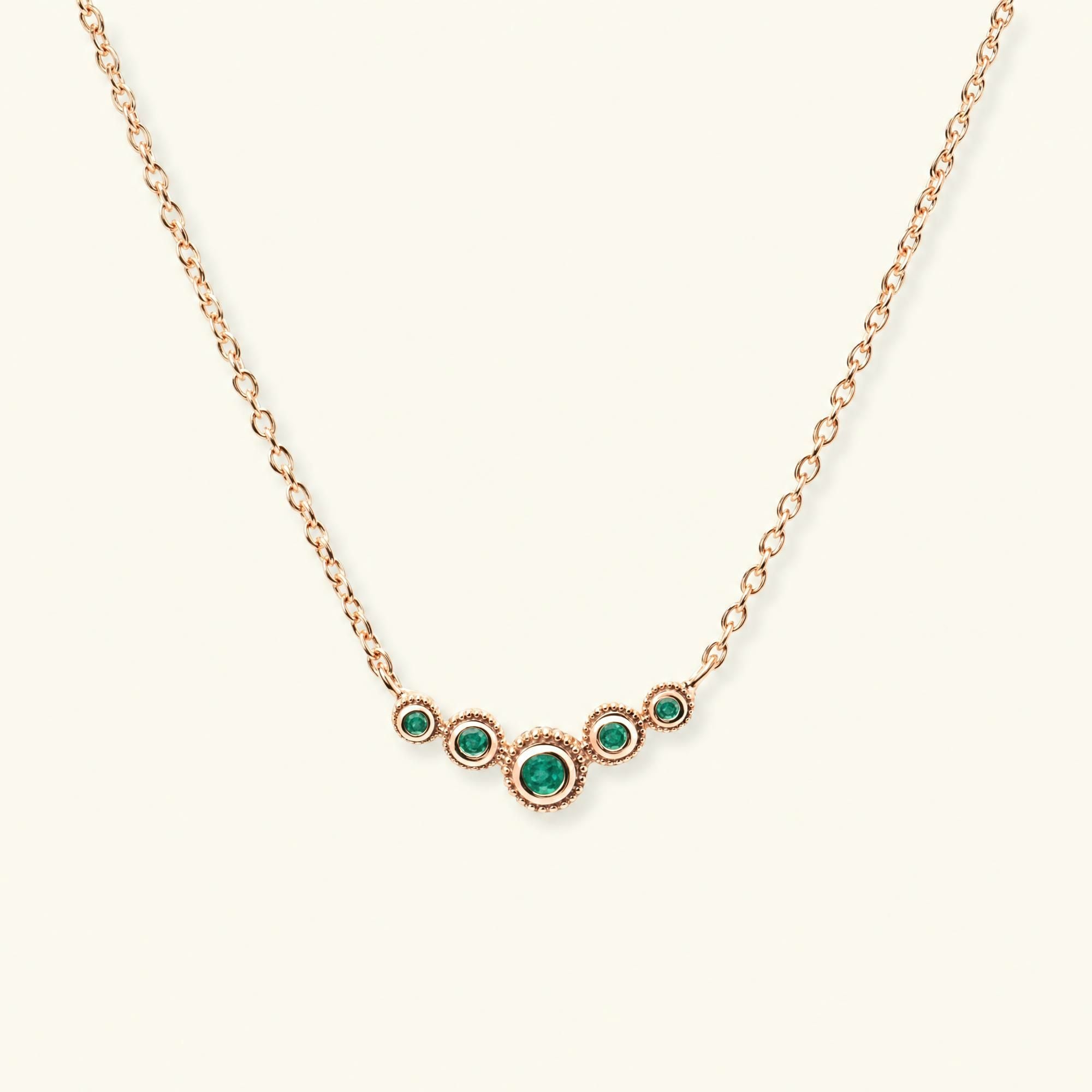 Collar Nadi oro rosa esmeralda para mujer