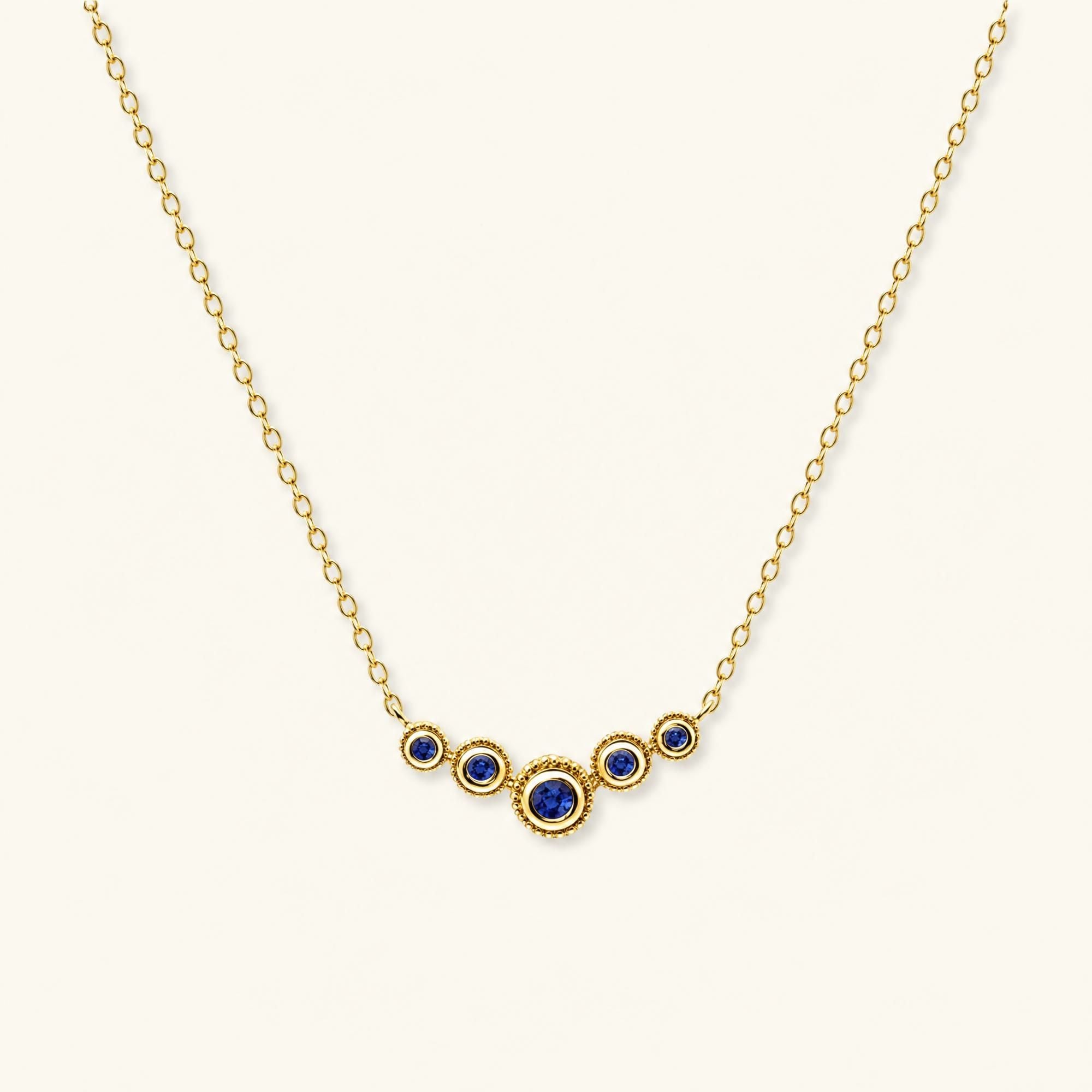 Collier fin rivière de saphir en vermeil