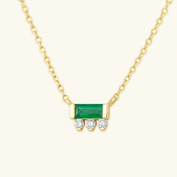 Collar Prana talla baguette esmeralda diamante