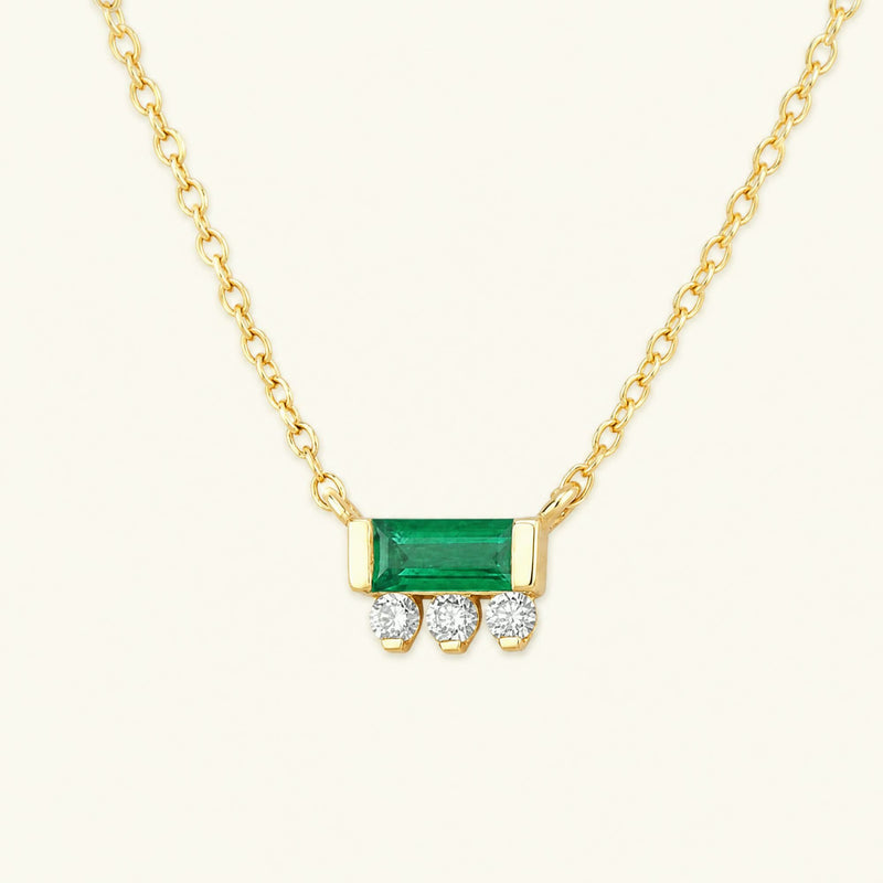 Collar Prana talla baguette esmeralda diamante
