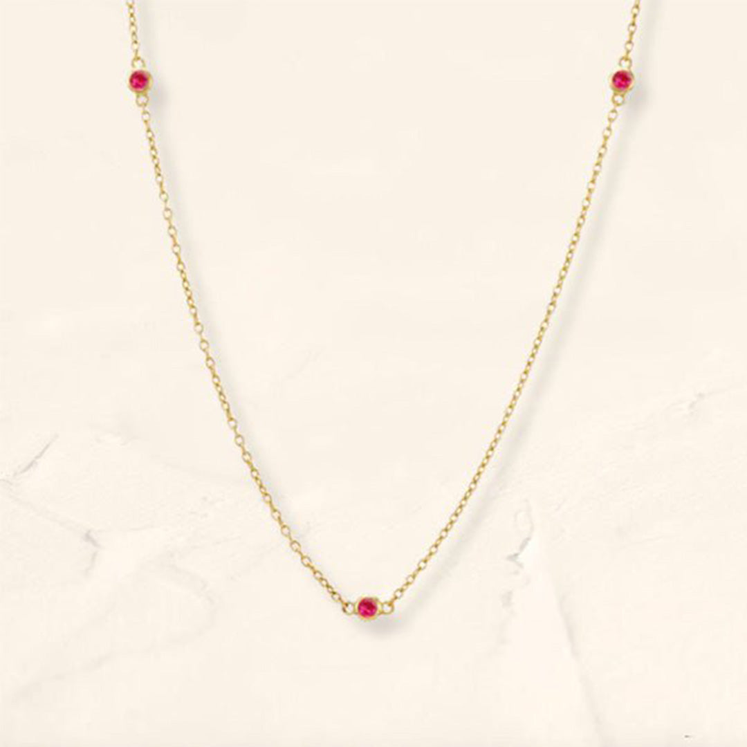 Collier ras de cou rubis serti clos Asonya