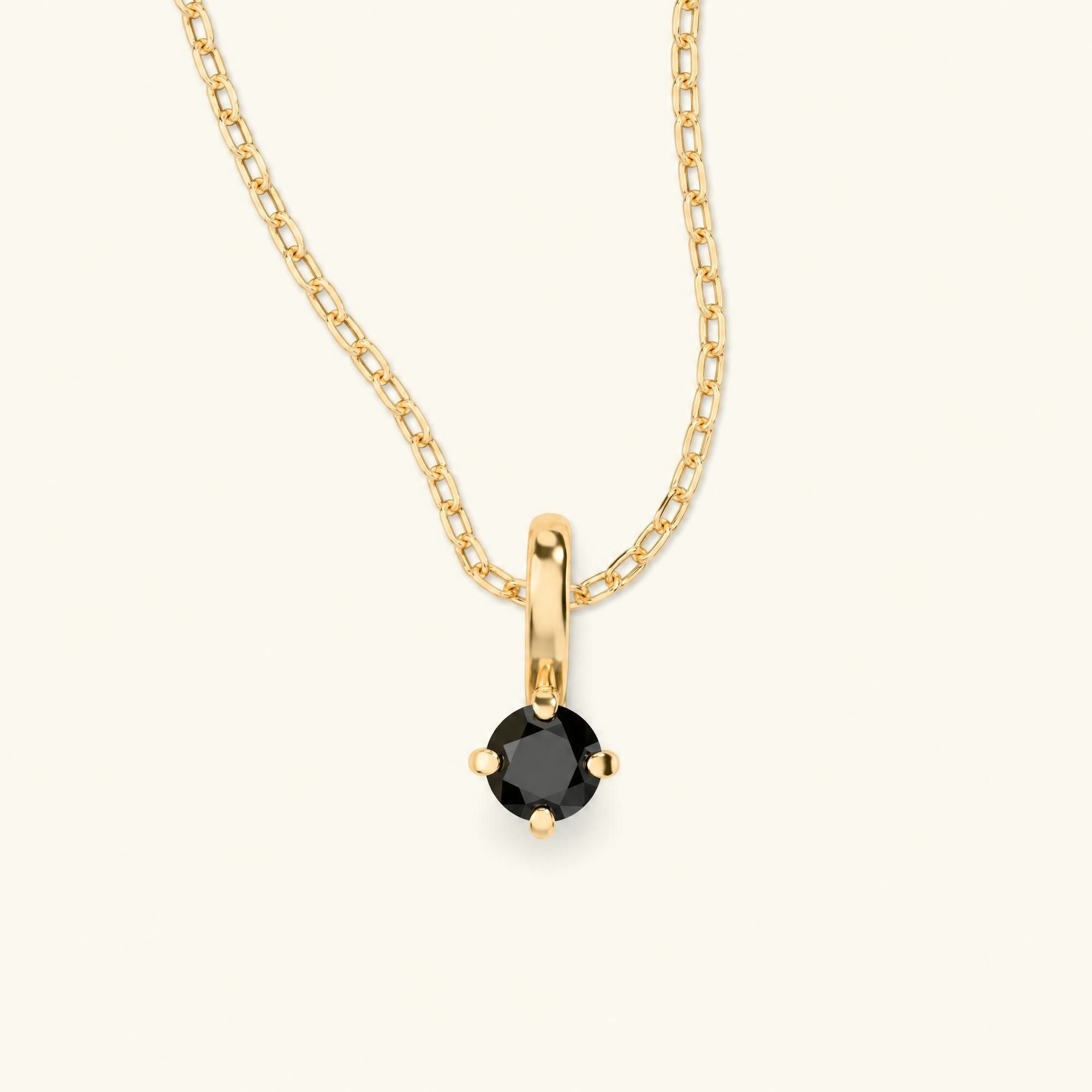collier diamant noir minimaliste Saral