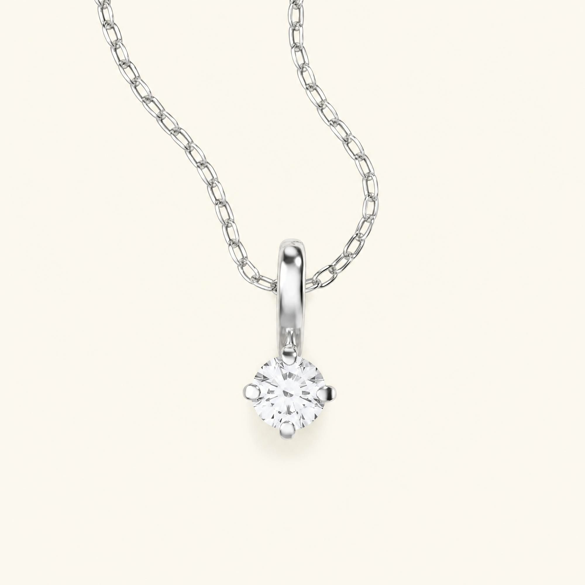 Collar diamante en oro blanco 18 quilates