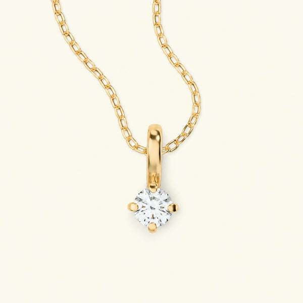 Collar diamante en oro amarillo 18 quilates