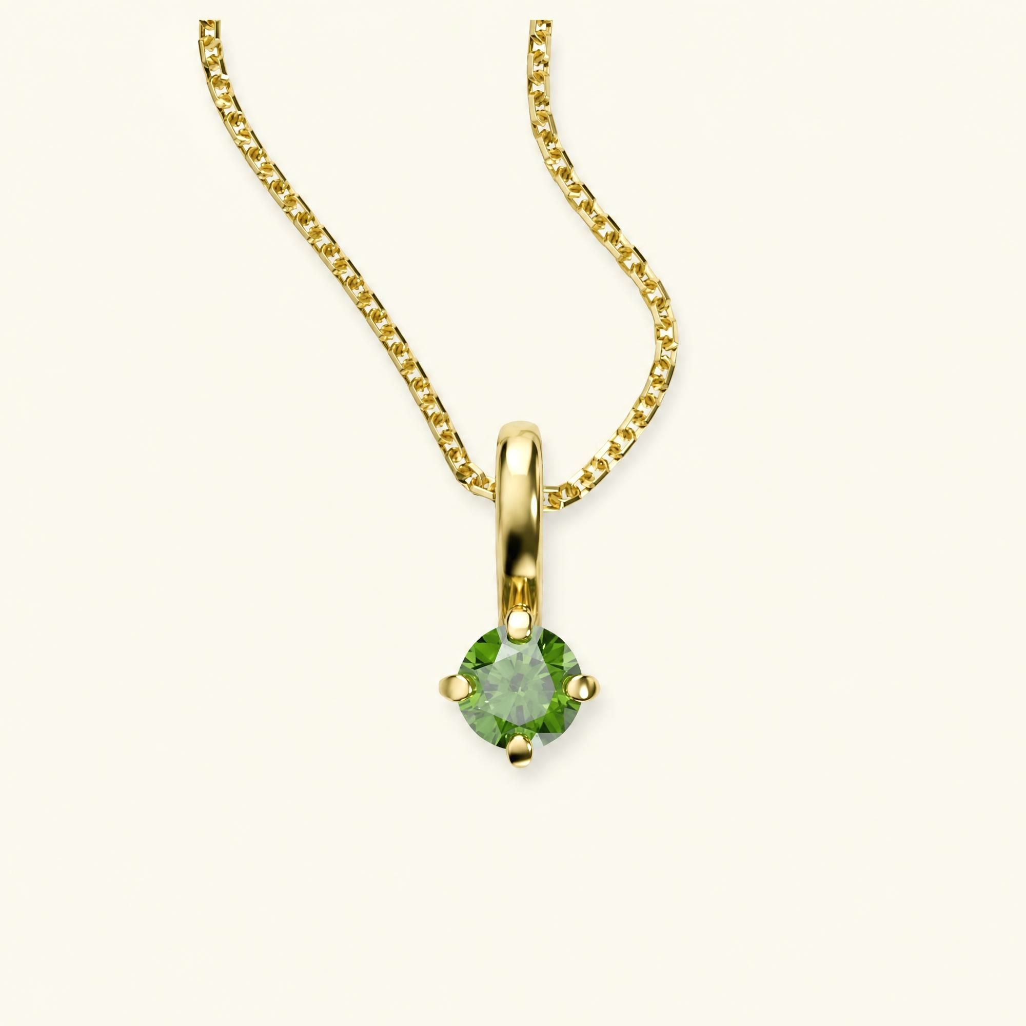 Collar diamante verde en oro amarillo 18 quilates