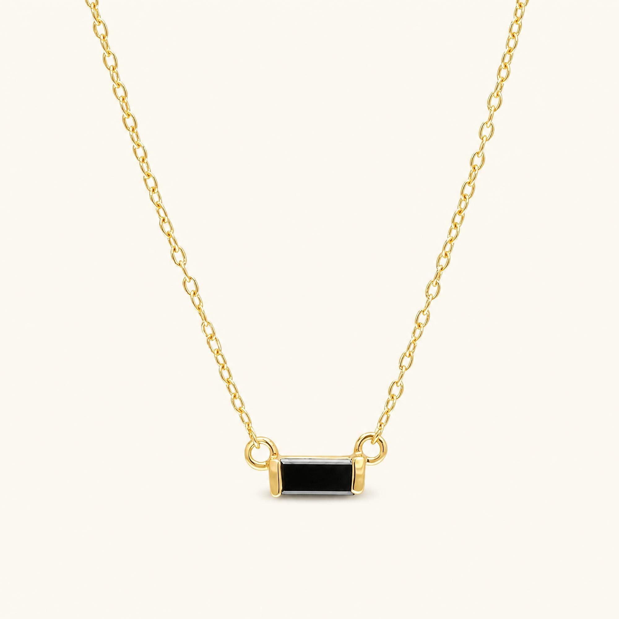 Collar baguette Shanti diamante negro