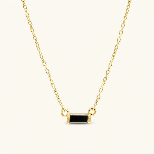 Collar baguette Shanti diamante negro