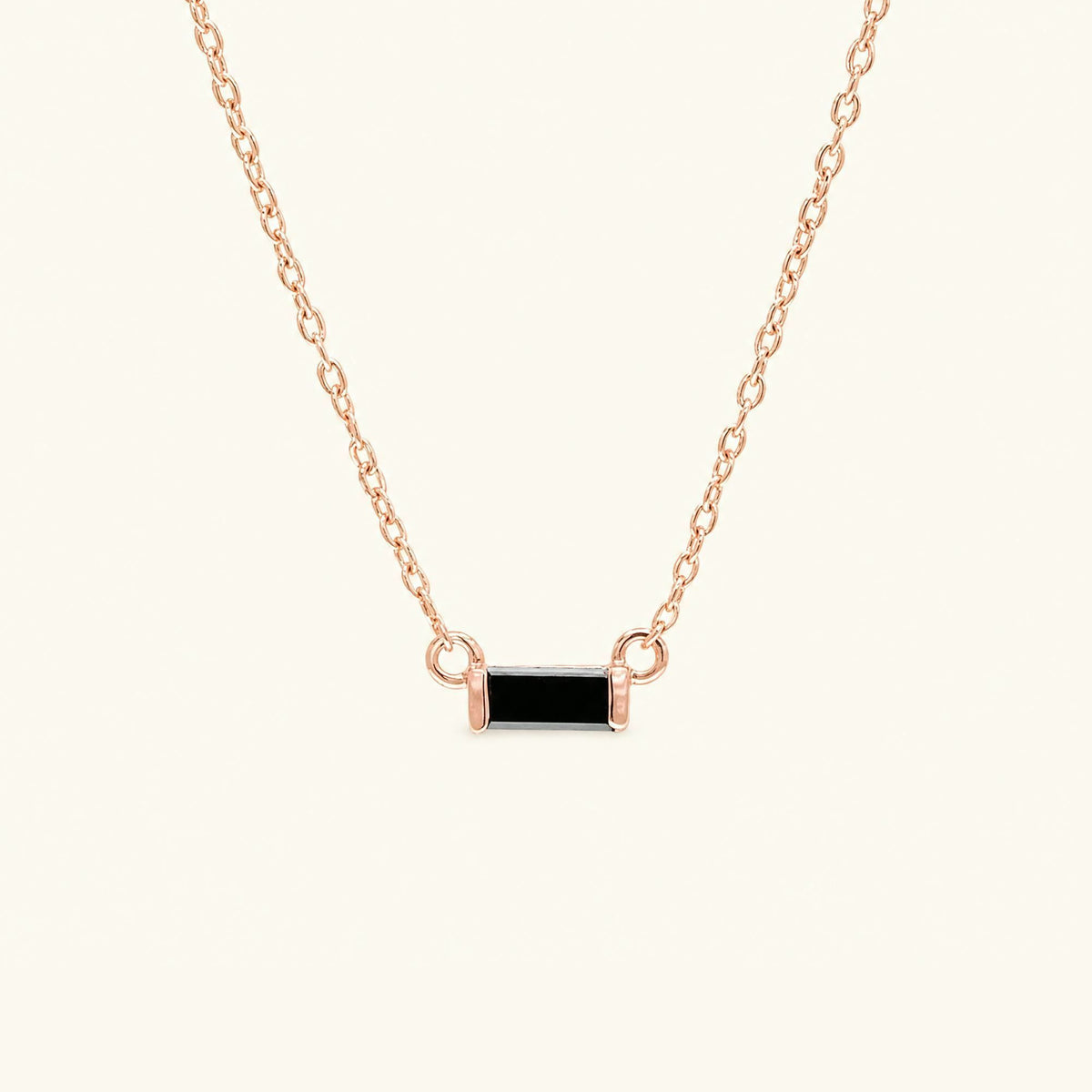 Collar baguette Shanti diamante negro - oro rosa