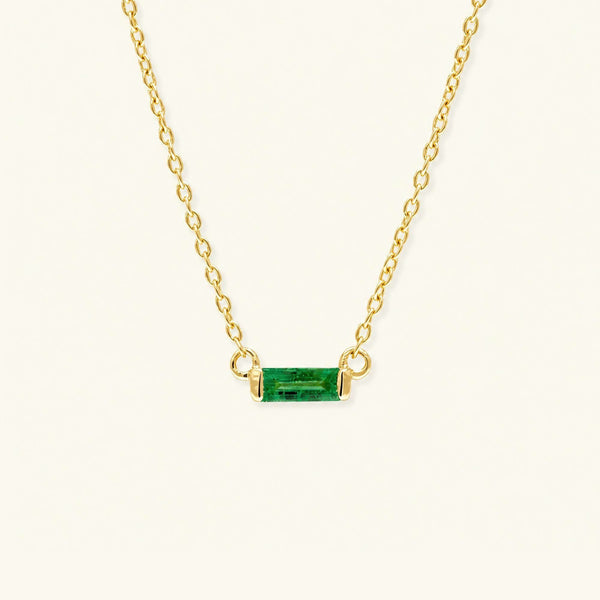 Collar baguette Shanti esmeralda - oro amarillo