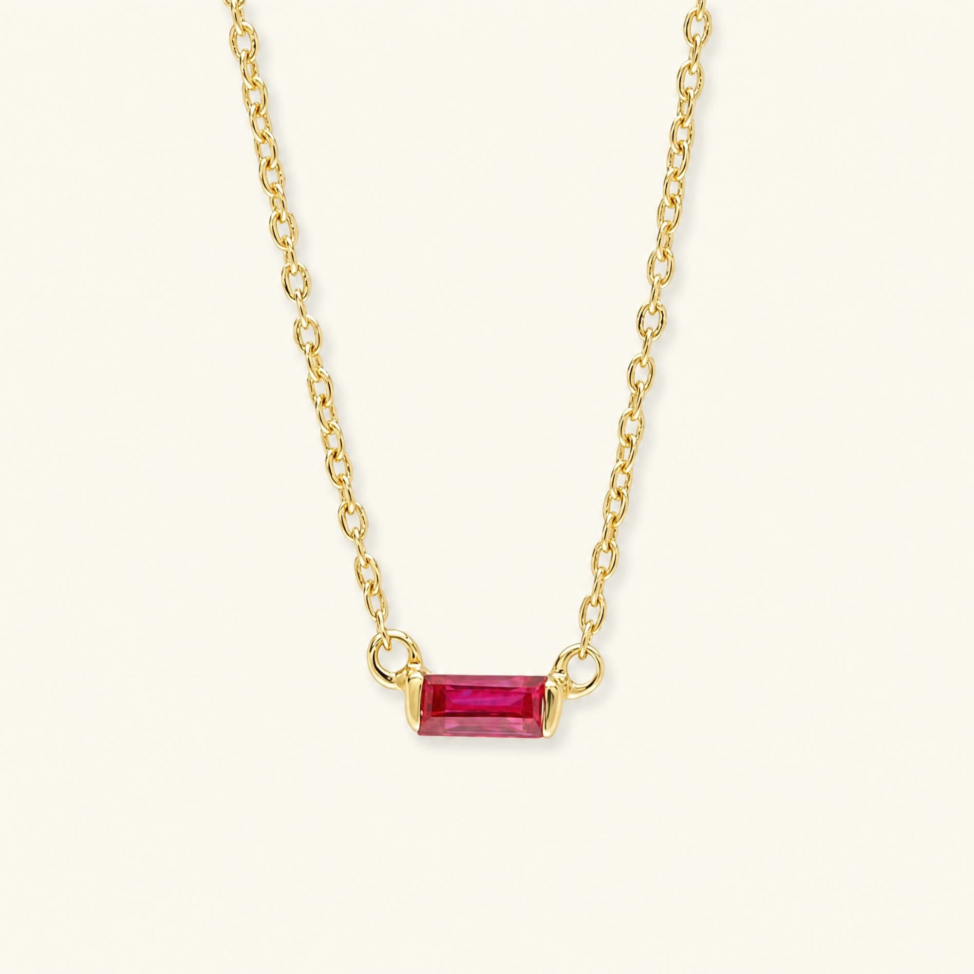 Collar Shanti talla baguette rubí en oro amarillo