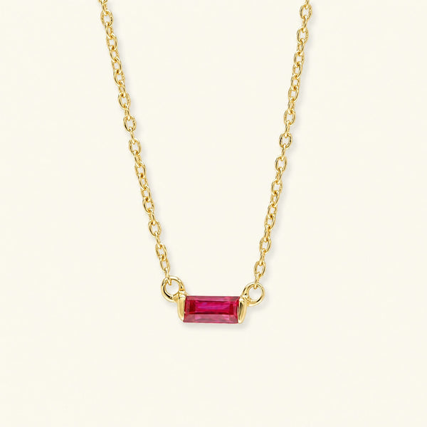 Collar Shanti talla baguette rubí en oro amarillo