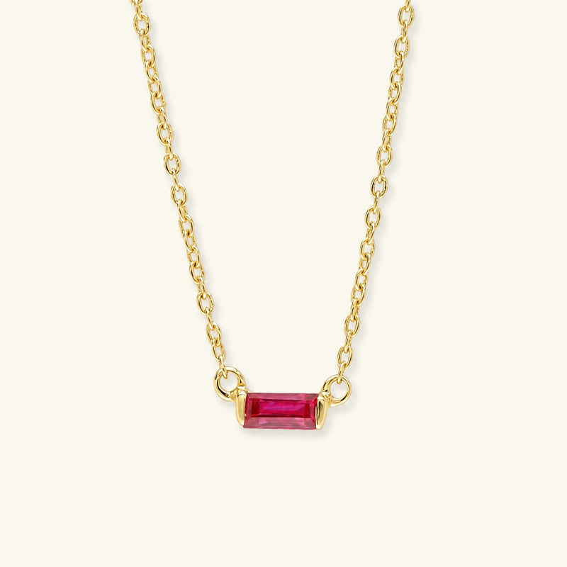 Collar Shanti talla baguette rubí en oro amarillo