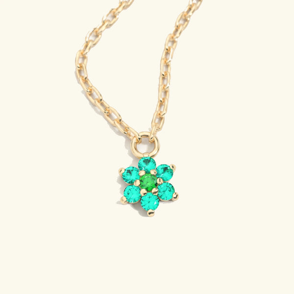 Collar Surya de oro amarillo con esmeralda