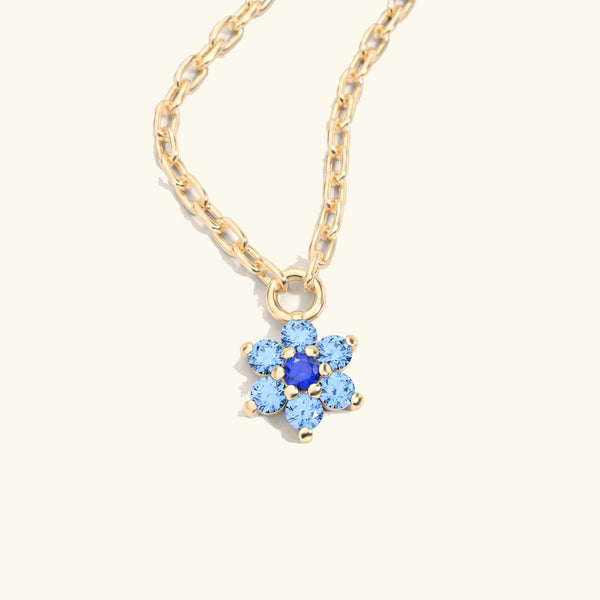 Collar Surya de oro amarillo con zafiro