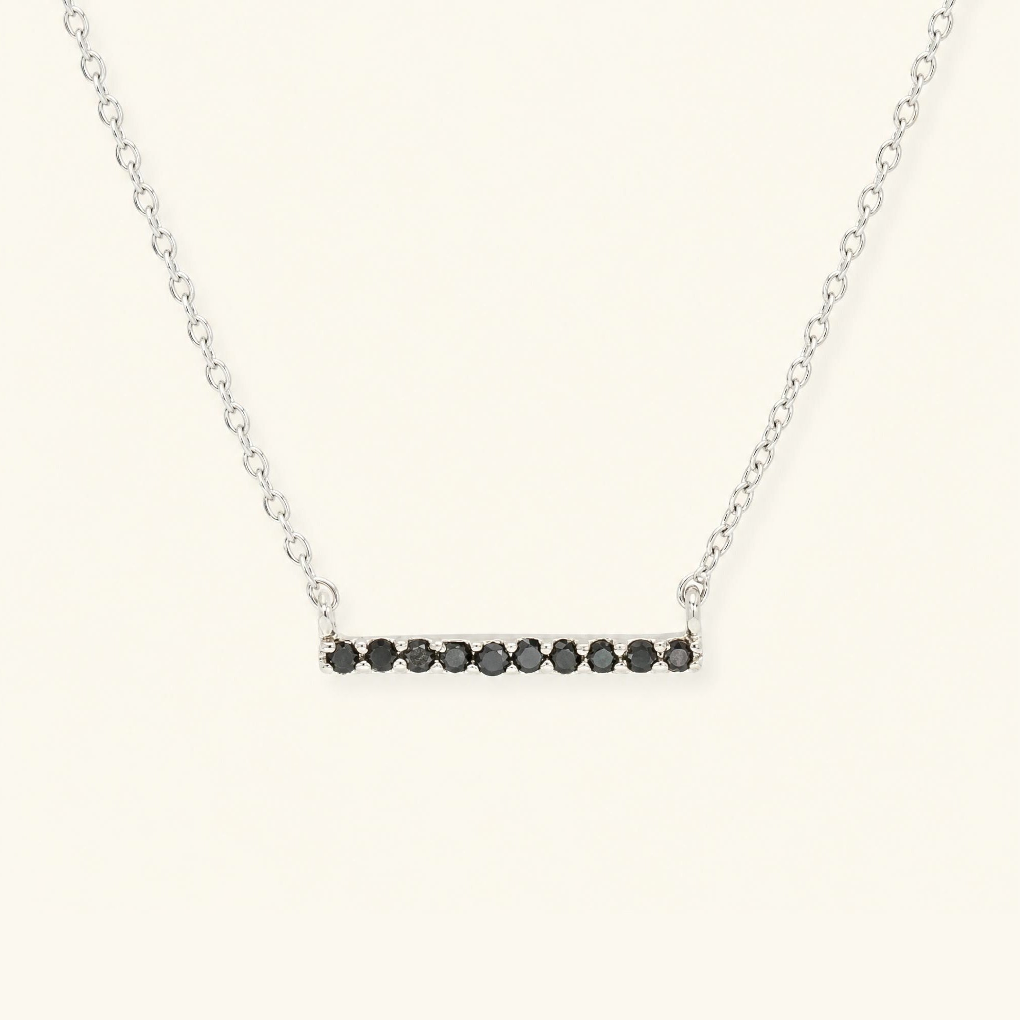 Collar barra Ujala diamante negro - oro blanco
